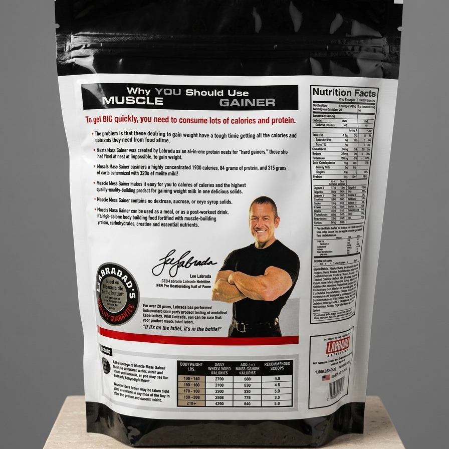 Labrada Muscle Mass Gainer 2LB Chocolate Flavor – High Calorie Weight & Muscle Gain Powder