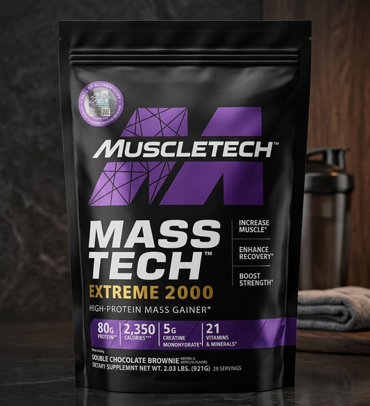 Muscletech Mass Tech Extreme 2000 Mass Gainer Powder 2.03lbs – High Protein Weight Gainer for Muscle Growth & Weight Gain