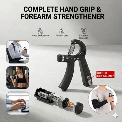 Adjustable Hand Gripper With Counter | Wrist & Forearm Strengthener