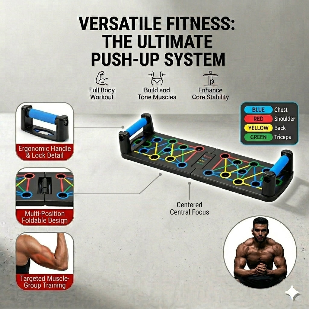 9-in-1 Push-Up Board | Portable Home Gym System