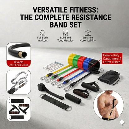 11-Piece Resistance Band Set | Home Gym Workout Bands