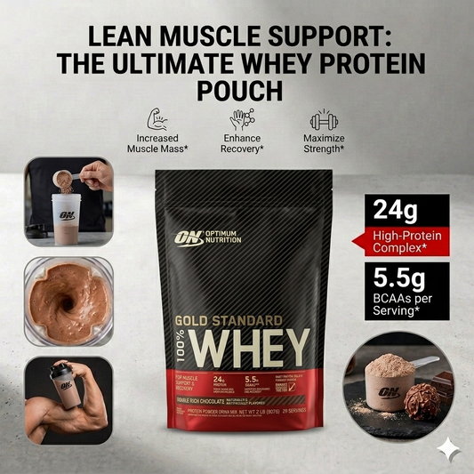 Optimum Nutrition Gold Standard 100% Whey Protein (2 lb) – Premium Whey Protein for Muscle Growth & Recovery