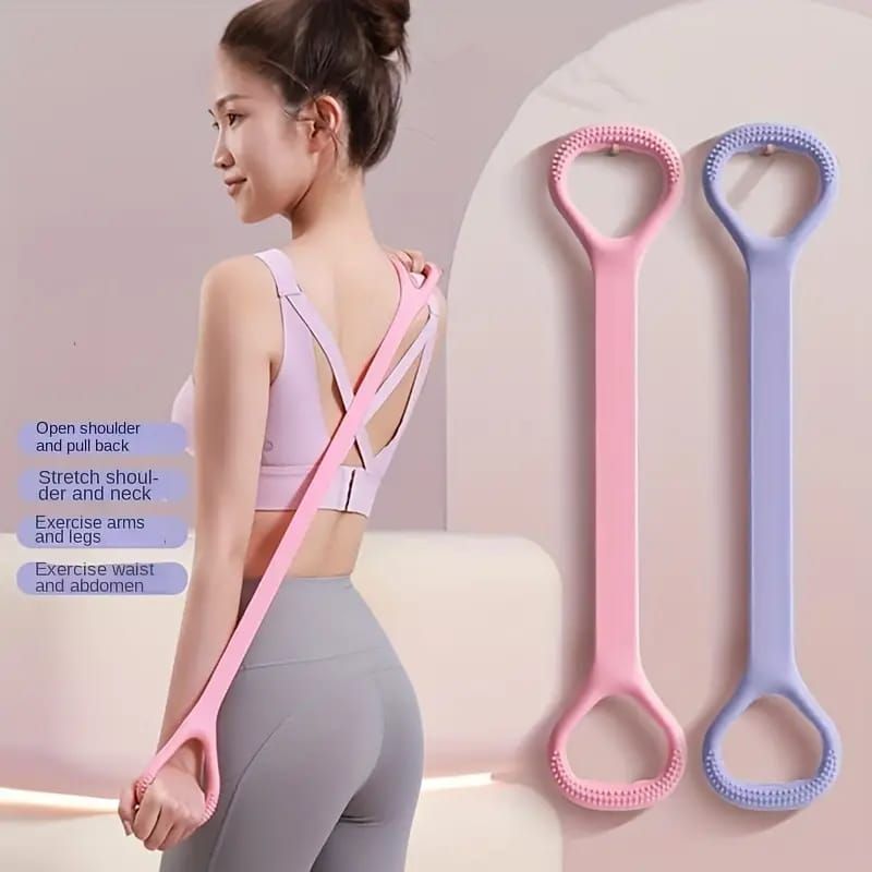 Yoga Elastic Resistance Band – Portable Silicone Strength Training Band for Arms, Back & Shoulders